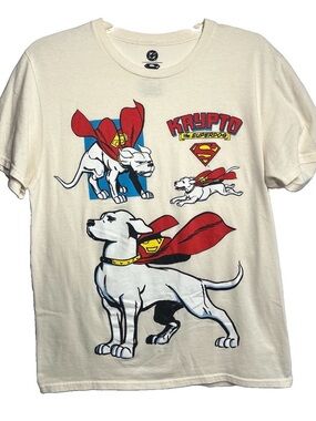 DC Comics Superman Krypto Unisex Short Sleeve Graphic T-Shirt Size Medium